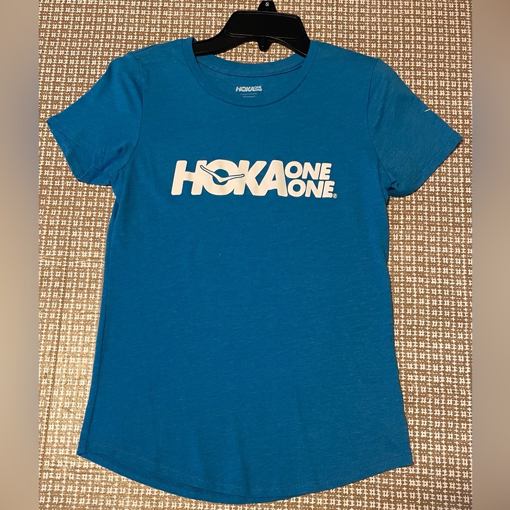 Hoka One One Time To Fly Running T-Shirt Lightweight Blue Small EUC